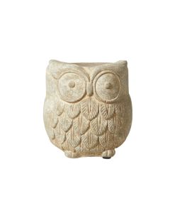 Skjuler ugle i grå cement10x11cm