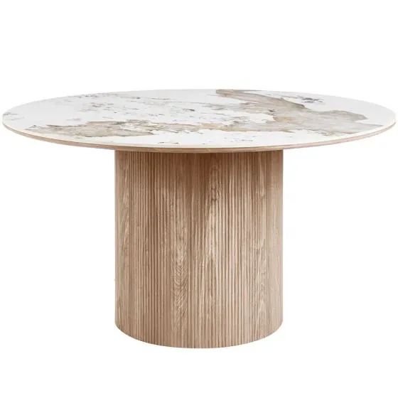 Athens spisebord  ø140cm
Keramik bordplade
brun sokkel