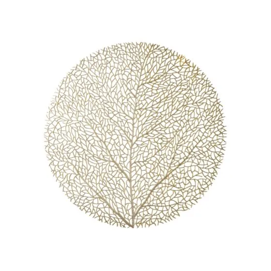 Dækkeserviet  blad  golden  ø38cm E23 