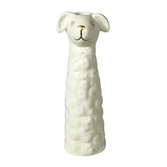 KERAMIK VASE  CREME FÅR 212494 H15CM