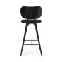 HIGH STOOL BACKREST 69CM.  
SORT BØG/SORT LÆDER