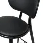 HIGH STOOL BACKREST 69CM.  
SORT BØG/SORT LÆDER