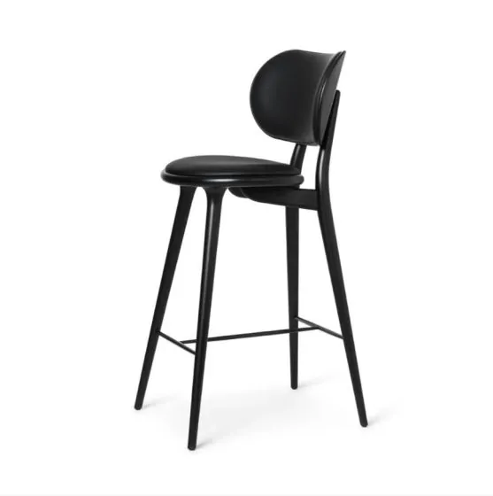 HIGH STOOL BACKREST 69CM.  
SORT BØG/SORT LÆDER